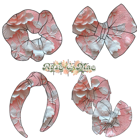 Lacey Flowers On Peach